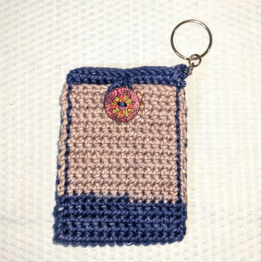 NEW ID Card Holder Credit Badge Key Chain Crochet HANDCRAFTED